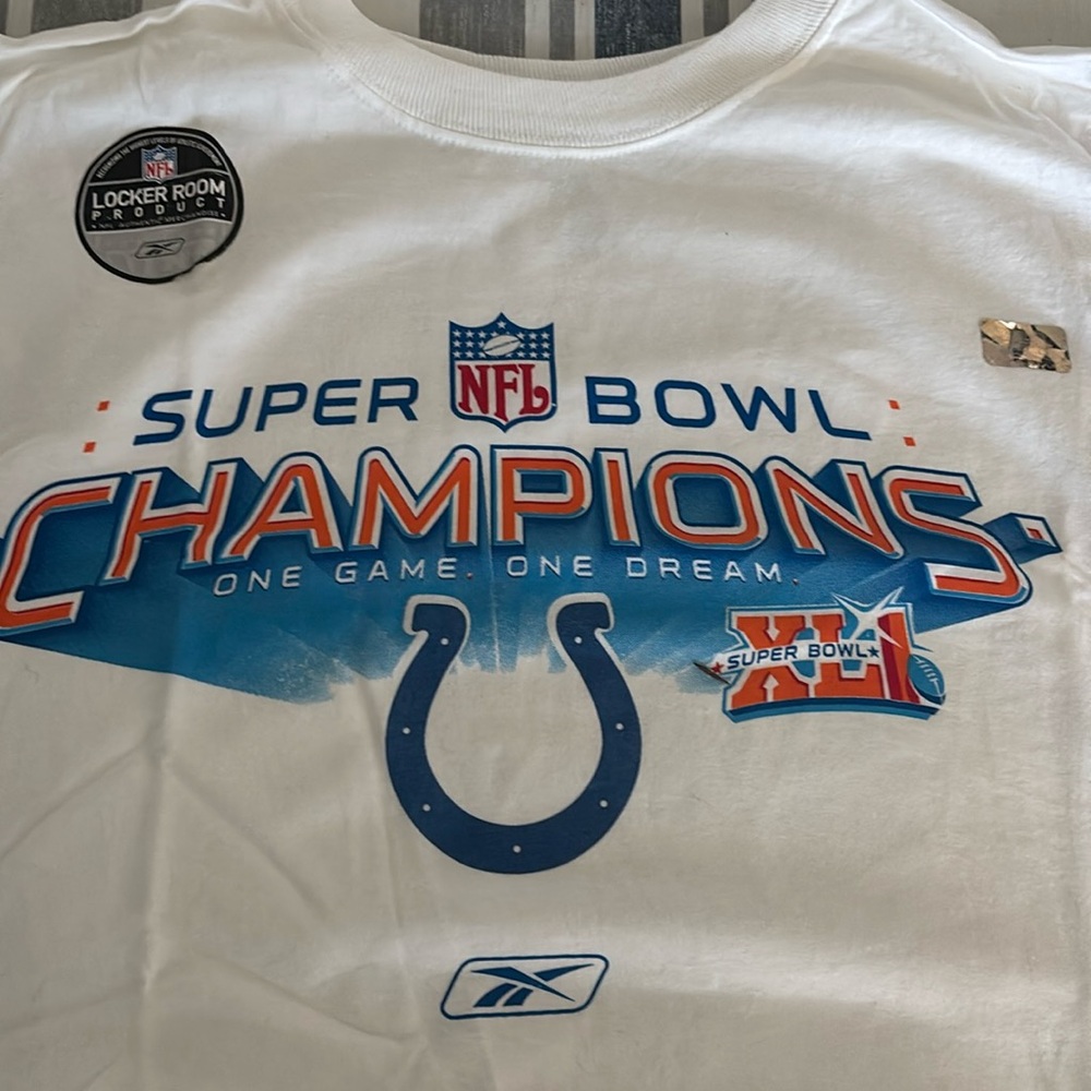 NFL Super Bowl XLI Champions Colts Reebok T-Shirt Size XL New